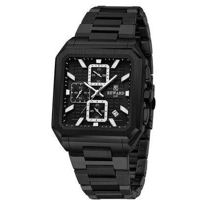 Reward VIP Square Watch – Japanese Quartz 3ATM Chrono Luxury Timepiece