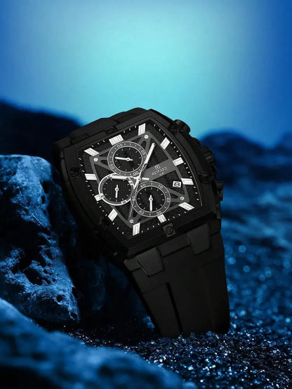 Reward VIP Luxury Men’s Watch – Square Dial, SEIKO Quartz, Luminous Chronograph